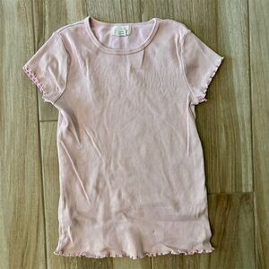 Peek Girls Pink Lettuce Edge Short Sleeve T-Shirt Size L Casual